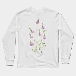 purple prairie clover watercolor Long Sleeve T-Shirt